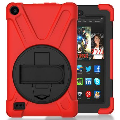 Pirate ShockProof Detachable 3 in 1 TPU + Hard PC Back Cover Case with Rotatable Stand for Amazon Fire 7 (2017) 