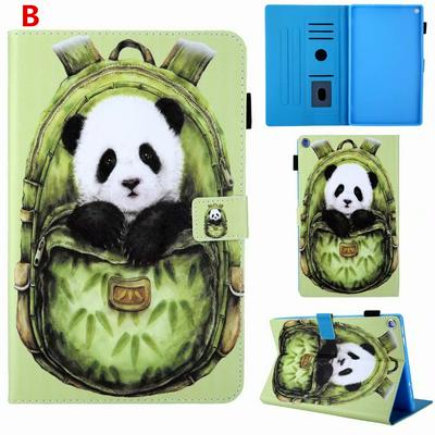 Tiger Cat Colored Painting PU Leather + Soft TPU with Card Holder Photo Slot and Stand Cover Case for Amazon Fire HD 10 (2017) 