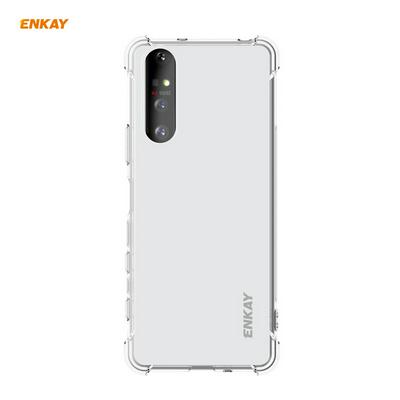 ENKAY Hat-Prince ENK-PC060 Four Corners Thickened Anti-drop Transparent Soft TPU Phone Case with Non-slip Strip for Sony Xperia 5 II