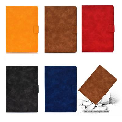 Solid Color Cowhide Pattern Anti-fall Shockproof Clamshell PU Leather +TPU Tablet Protective Cover with Card Slots for Amazon Fire HD 8 (2017)