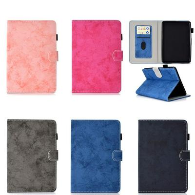 Sewing Side Flip PU Leather + Soft TPU Magnetic Buckle with Card Slots and Stand Protective Case for Amazon New Kindle Paperwhite 2018