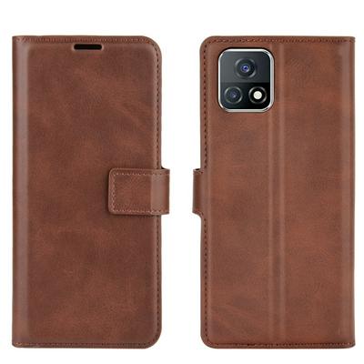 Square Buckle Calf Pattern Flip Folio Leather Case for vivo iQOO U3 Wallet Style Cover with Stand and Card Slots