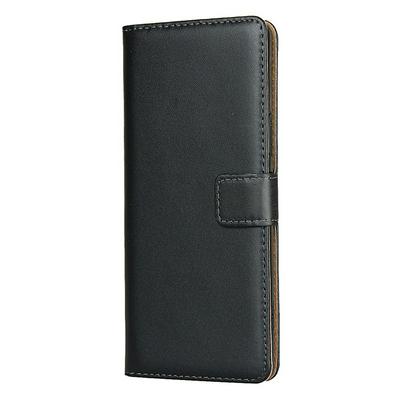 Plain Weave Shock-Absorption Side Flip Genuine Leather + Soft TPU Magnetic Buckle with Card Slots and Stand Wallet Case for Sony Xperia 1 II