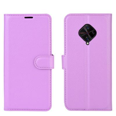 Solid Color Side Flip Scratch Resistant PU Leather + TPU Wallet Phone Case with Stand and Card Slots for Vivo X50e 5G