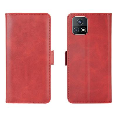 For vivo iQOO U3 Double Buckle Magnetic Flip Calfskin Pattern PU Leather Case with Stand and Card Slots