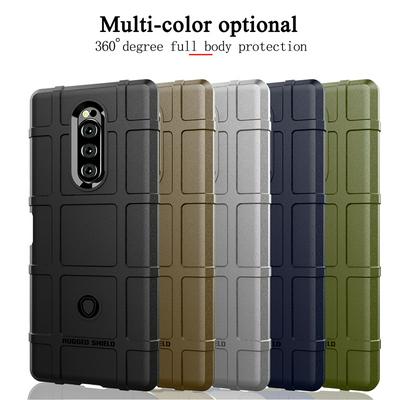 Rugged Shield Frosted Four Corners Airbag Design Non-Slip Soft TPU Back Cover Case for Sony Xperia XZ4 / Xperia 1