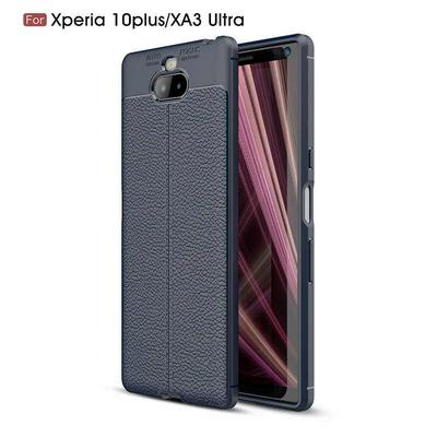 Litchi Pattern Shockproof Anti-Slip Soft TPU Back Cover Case for Sony Xperia 10 Plus / XA3 Ultra