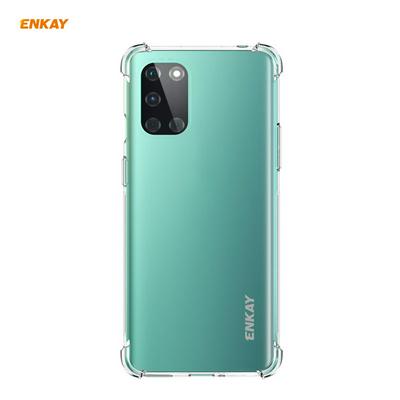ENKAY Hat-Prince ENK-PC063 Four Corners Thickened Anti-drop Transparent Soft TPU Phone Case with Non-slip Strip for OnePlus 8T
