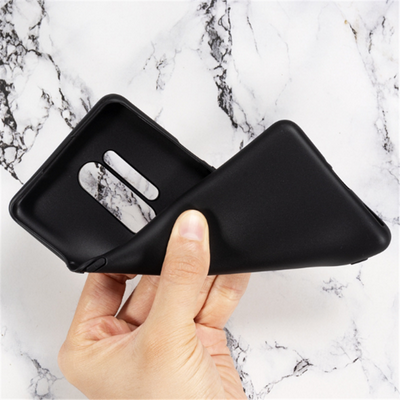 Black Solid Color Frosted Anti-Drop Soft TPU Back Cover Case for OnePlus 8 Pro