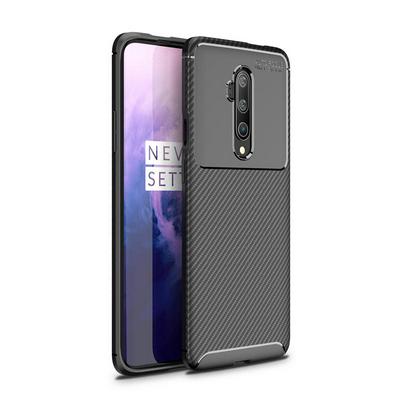 Soft Phone Case for OnePlus 7T Pro, Carbon Fiber TPU Phone Cover Scratch & Drop Resistant Protective Case