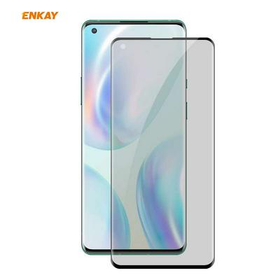 ENKAY Straw Hat Prince Anti-Peeping Series 0.26mm 9H 6D Curved Hot-bending Full-screen Cover Tempered Glass Protective Film for Oneplus 8