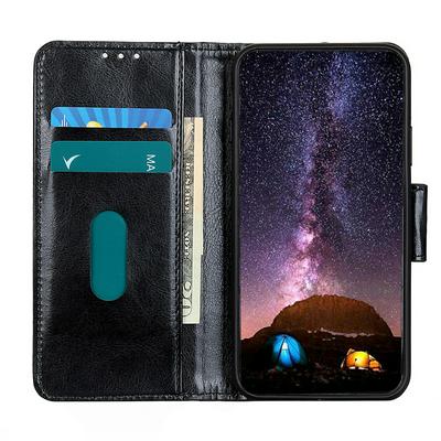 Solid Color Crazy Horse Pattern Scratch Resistant Shockproof PU Leather Wallet Phone Case with Card Slots for Sony Xperia 5 II 