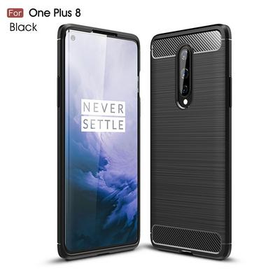Carbon Fiber Pattern Brushed Shockproof Soft TPU Back Cover Case for OnePlus 8 