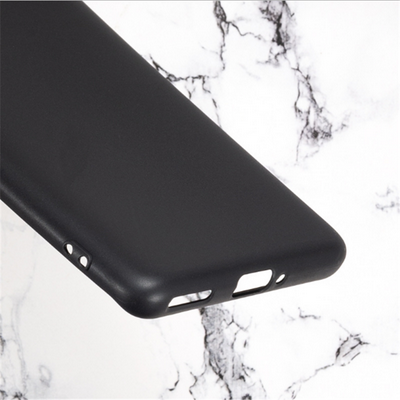Black Solid Color Frosted Anti-Drop Soft TPU Back Cover Case for OnePlus 8 