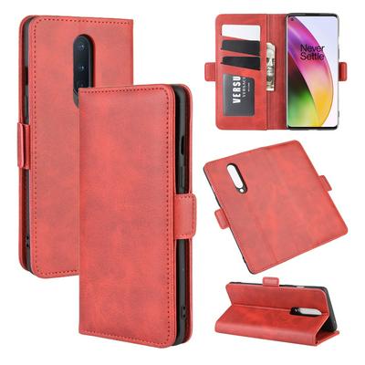 Retro Side Flip Shockproof Anti-Scratch PU Leather + Soft TPU Picture Frame Double Buckles with Stand and Card Slots Wallet Case for OnePlus 8