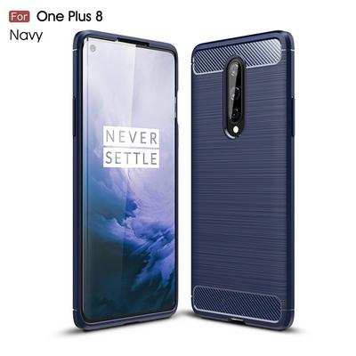 Carbon Fiber Pattern Brushed Shockproof Soft TPU Back Cover Case for OnePlus 8 