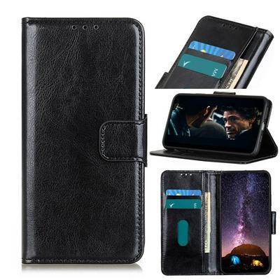 Big Buckle Crazy Horse Pattern Scratch Resistant PU Leather Phone Case with Stand and Card Slots for OnePlus Nord