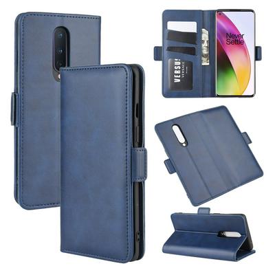 Solid Color Side Flip Anti-Drop PU Leather + Soft TPU Picture Frame Card Slots with Stand and Double Magnetic Buckles Wallet Case for OnePlus 8