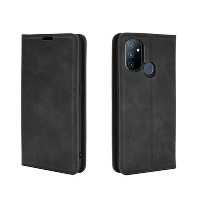 Solid Color Skin Feeling Magnetic Attraction Shockproof PU Leather + Soft TPU Wallet Case with Card Slot and Stand for OnePlus Nord N100