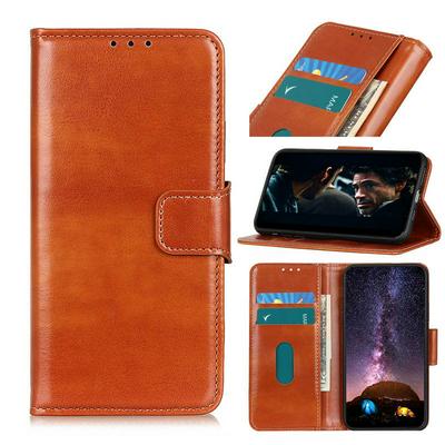Big Buckle Crazy Horse Pattern Scratch Resistant PU Leather Phone Case with Stand and Card Slots for OnePlus Nord