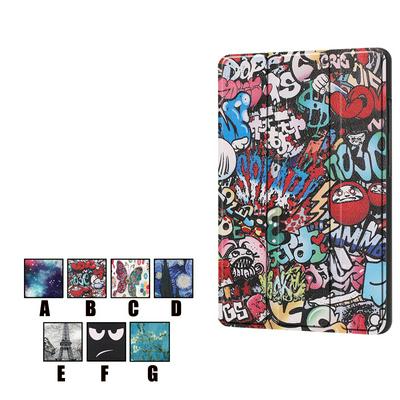 Colored Painting TPU + PU Leather with Trid-fold Stand Support and Pen Holder Slots Cover Case for LG G Pad 5 10.1
