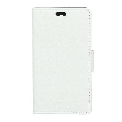 Cass Pattern Solid Color PU Leather + Soft TPU Card Slots with Magnetic Buckle and Stand Wallet Case for Kyocera ONE X4