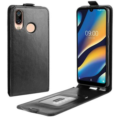Up and Down Flip Holster Magnetic Buckle Horizontal Flip Leather Case Card Slots Wallet Photo Frame Phoen Case Cover for WIKO View 3 Lite with Phone Holder