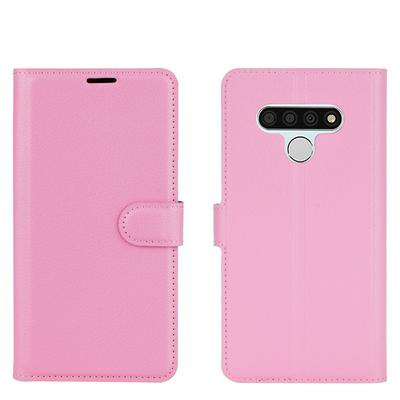 Side Flip Lychee Pattern Scratch Resistant PU Leather Wallet Phone Case with Stand and Card Slots for LG Stylo 6