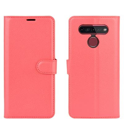 Solid Color Litchi Pattern Shock-Absorption Side Flip PU Leather + Soft TPU Card Slots with Magnetic Buckle and Stand Wallet Case for LG K51S / K41S