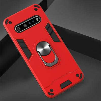 2 in 1 Detachable Shockproof Anti-Scratch Soft TPU + Hard PC with Magnetic Ring Bracket Back Cover Case for LG V60 ThinQ 5G