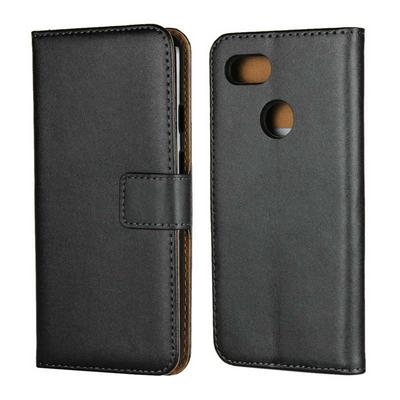 Solid Color Shockproof Anti-Scratch Side Flip Genuine Leather + Soft TPU Card Slots with Magnetic Buckle and Stand Wallet Protective Case for Google Pixel 3