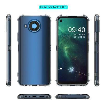 Simple Solid Color Four-corner Anti-fall Transparent Military Soft TPU Phone Protective Cover for Nokia 8.3 5G