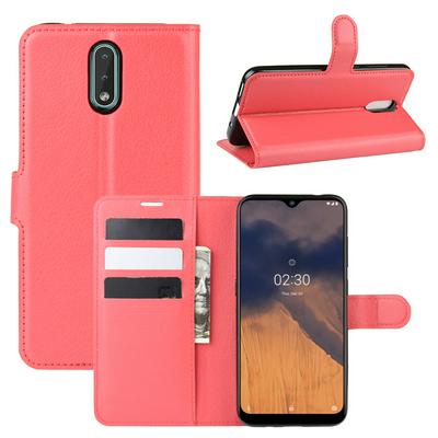 Litchi Pattern Side Flip Shockproof PU Leather + Soft TPU Card Slots with Stand and Magnetic Buckle Wallet Case for Nokia 2.3