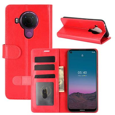 R64 PU Leather Wallet Case for Nokia 5.4 Solid Color Phone Cover with Holder & Card Slot