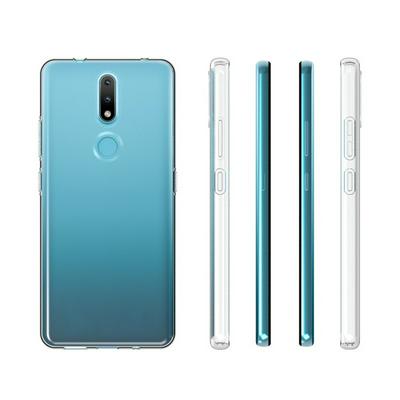 Ultra Slim Detachable Frosted Transparent Anti-Fingerprint Yellowing-Resistant Hard PC + Soft TPU Frame Back Clear Cover Case for Nokia 2.4