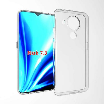Ultra Slim Detachable Frosted Transparent Anti-Fingerprint Yellowing-Resistant Hard PC + Soft TPU Frame Back Clear Cover Case for Nokia 7.3