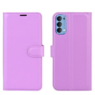 Solid Color Side Flip Scratch Resistant PU Leather + TPU Wallet Phone Case with Stand and Card Slots for Oppo Reno4 5G