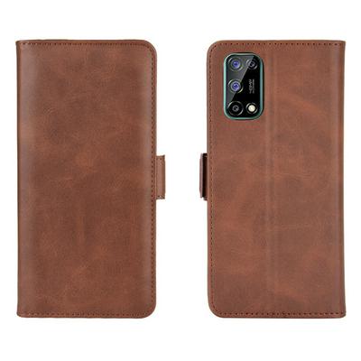 For OPPO Realme V5 5G Double Buckle Magnetic Flip Calfskin Pattern PU Leather Case with Stand and Card Slots