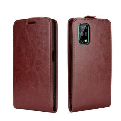 For OPPO Realme V5 5G R64 Pattern Single Folded Edge Vertical Flip Folio Scratch Resistant PU Leather Wallet Phone Case