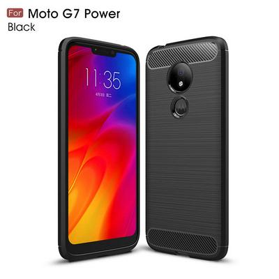 Brushed Texture Non-Slip Anti-Scratch Shockproof Soft TPU Back Cover Case for Motorola Moto G7 Power