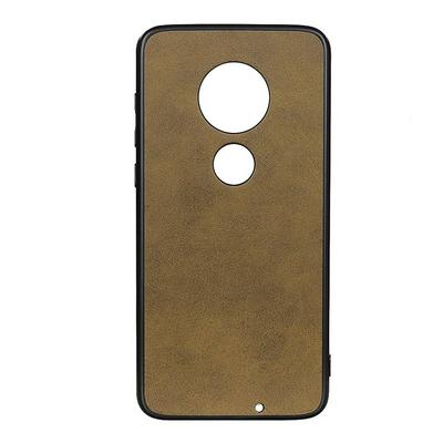 Leather-coated Phone Case for motorola g7, Calfskin Grain Shockproof Protective Case