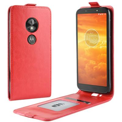 R64 Pattern Single Fold Edge Up and Down Vertical Flip PU Leather + Soft TPU with Card Slot and Magnetic Buckle Protective Case for Motorola Moto E5 Play Go