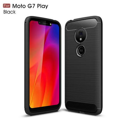 Brushed Texture Non-Slip Anti-Scratch Shockproof Soft TPU Back Cover Case for Motorola Moto G7 Play