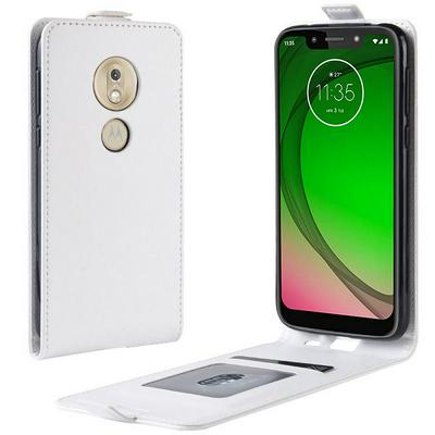 R64 Pattern Single Fold Edge Up and Down Vertical Flip PU Leather + Soft TPU with Card Slot and Magnetic Buckle Case for Motorola Moto G7 Play US Version