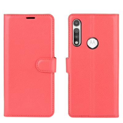 Solid Color Litchi Pattern Shock-Absorption Side Flip PU Leather + Soft TPU Card Slots with Magnetic Buckle and Stand Wallet Case for Motorola Moto G Fast