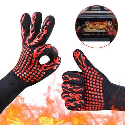 Heat Resistant Silicone Cooking Gloves Non-slip Grilling Barbecue Gloves