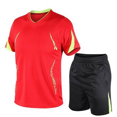 Two-piece Set Summer Men's Leisure Outdoor Fitness Sports Quick-drying Suit Short-sleeved Shorts Running Sportswear 