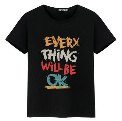 Men's Printed Solid T-shirt Casual Short-sleeved Top