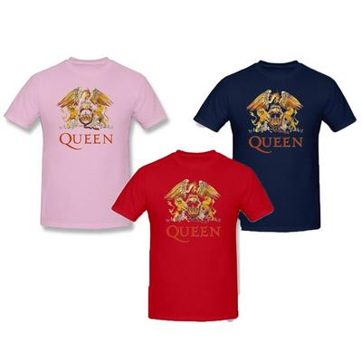 Men's Casual T-shirt with Clear Print O-neck Short-sleeved Top in Plain Color - Navy Blue, Red and Pink