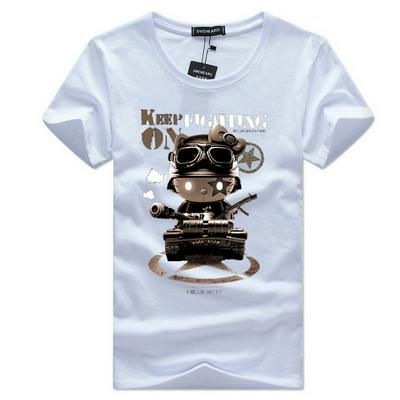 Men's Stylish Crew Neck T-shirt Printed Cotton Top